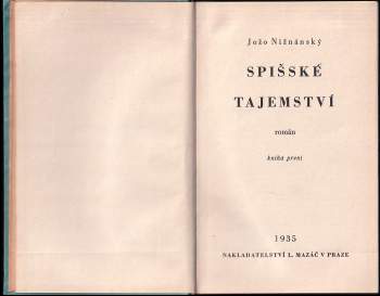 Jozef Nižnánsky: Spišské tajemství