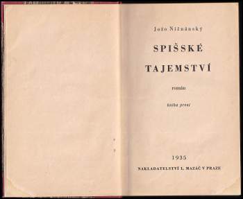 Jozef Nižnánsky: Spišské tajemství