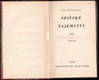Jozef Nižnánsky: Spišské tajemství