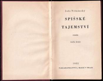 Jozef Nižnánsky: Spišské tajemství
