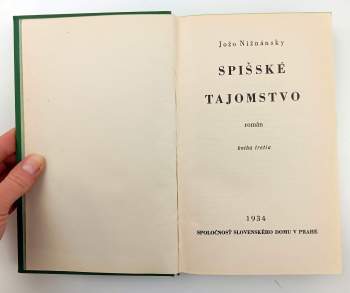 Jozef Nižnánsky: Spišské tajomstvo