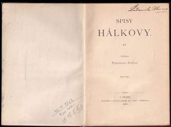 Vítězslav Hálek: Spisy Hálkovy