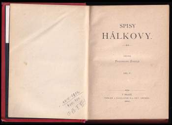 Vítězslav Hálek: Spisy Hálkovy