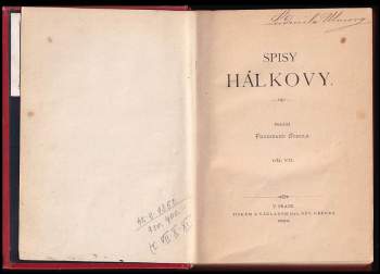 Vítězslav Hálek: Spisy Hálkovy