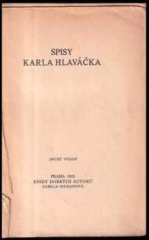 Karel Hlaváček: Spisy Karla Hlaváčka