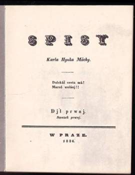 Karel Hynek Mácha: Spisy Karla Hynka Máchy