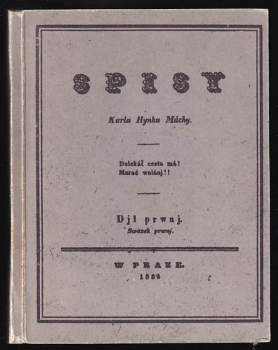 Karel Hynek Mácha: Spisy Karla Hynka Máchy