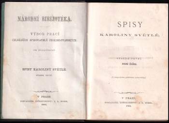 Karolina Světlá: Spisy Karoliny Světlé