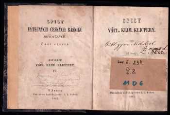 Václav Kliment Klicpera: Spisy Václ. Klim. Klicpery