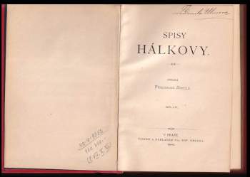 Vítězslav Hálek: Spisy Hálkovy