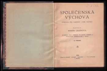 Marie Laudová-Hořicová: Společenská výchova
