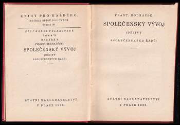 František Modráček: Společenský vývoj
