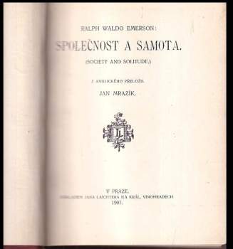 Ralph Waldo Emerson: Společnost a samota