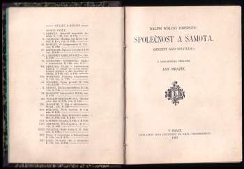 Ralph Waldo Emerson: Společnost a samota