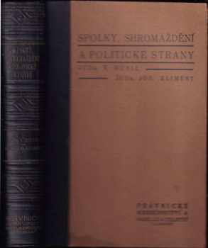 Josef Kliment: Spolky, shromáždění a politické strany podle práva československého