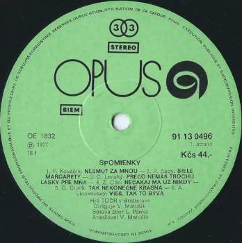 Czechoslovak Radio Dance Orchestra Bratislava: Spomienky