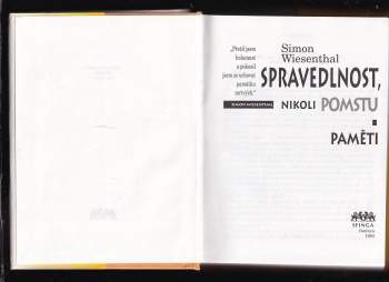Simon Wiesenthal: Spravedlnost, nikoli pomstu