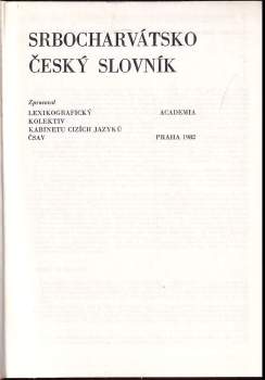 Anna Jeníková: Srbocharvátsko-český slovník