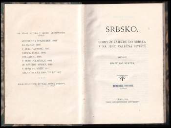 Josef Jan Svátek: Srbsko