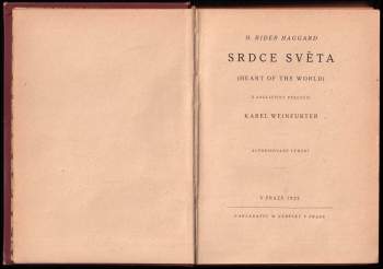 H. Rider Haggard: Srdce světa