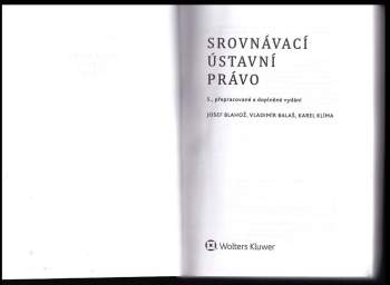 Karel Klíma: Srovnávací ústavní právo