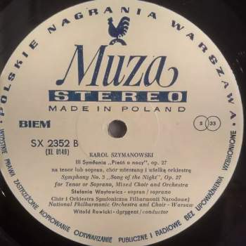 Karol Szymanowski: Stabat Mater. Symphony No. 3