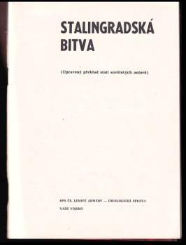 Bohuslav Vaisar: Stalingradská bitva