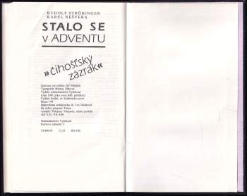 Rudolf Ströbinger: Stalo se v adventu