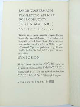 Jakob Wassermann: Stanleyovo africké dobrodružství