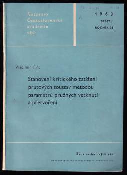 Stanovení kritického zatížení prutových soustav metodou parametrů pružných vetknutí a přetvoření