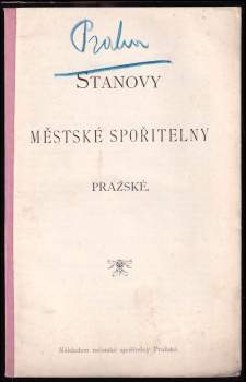 Stanovy městské spořitelny Pražské