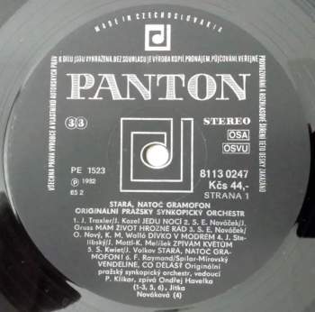 Originální Pražský Synkopický Orchestr: Stará, Natoč Gramofon