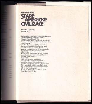 Friedrich Katz: Staré americké civilizace