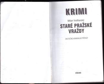 Milan Vodňanský: Staré pražské vraždy