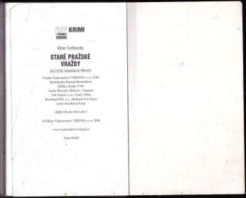 Milan Vodňanský: Staré pražské vraždy