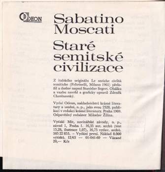 Sabatino Moscati: Staré semitské civilizace