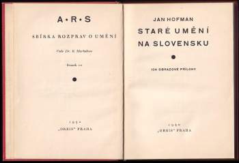 Jan Hofman: Staré umění na Slovensku