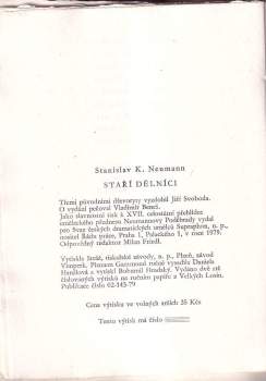Stanislav Kostka Neumann: Staří dělníci