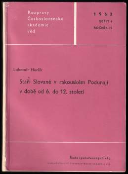 Staří Slované v rakouském Podunají v době od 6. do 12. stol