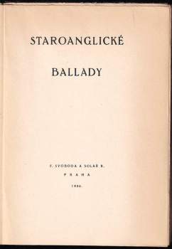 Jan Rambousek: Staroanglické ballady