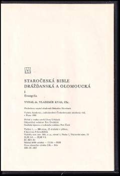 Staročeská bible drážďanská a olomoucká