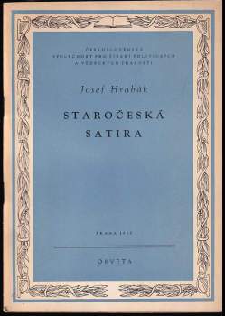 Staročeská satira : z cyklu Satira a humor v české literatuře, sv. 1