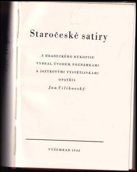 Jan Vilikovský: Staročeské satiry