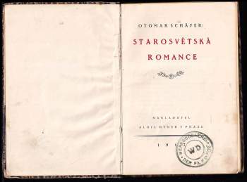 Otomar Schäfer: Starosvětská romance
