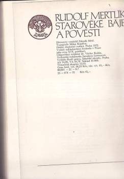 Rudolf Mertlík: Starověké báje a pověsti