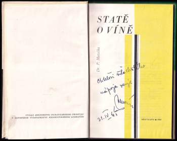 P Matuška: Statě o víně