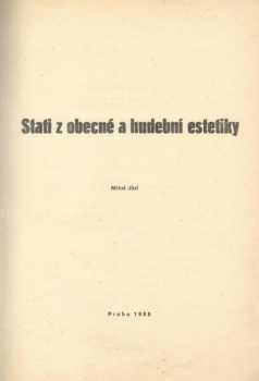 Stati z obecné a hudební estetiky