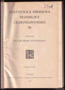 Statistická příručka republiky Československé III
