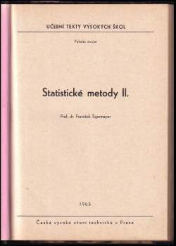 František Egermayer: Statistické metody