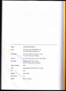 Libuše Svatošová: Statistické metody I